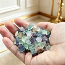 Colorful Fluorite Gravel, Mixed Color Fluorite Crushed Stones, Suitable For Aquarium, Fish Tank, Flower Pot, Bonsai, Terrarium, Garden Decoration And DIY Crafts - Color - View 7