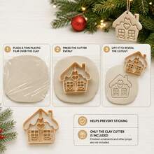 1pc Christmas Snow House Mold With Heart Clay Cutter - DIY Soft Clay Cutting Mold, Suitable For Holiday Decorations, Hanging Ornaments, Pottery Crafts, Plastic Material, Ideal For Handmade Crafts And Beginners - Multiple Styles - View 2