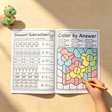32 Pages Addition And Subtraction Practice Book, Math Activity Workbook, Number Decomposition, Color By Answer Math Practice Book, 9.44X6.69 Inches, Preschool Children Early Education Workbook, Home Enlightenment Learning Supplies, Christmas Gifts, Stocking Fillers Christmas, Halloween Decorations - Multicolor - View 5