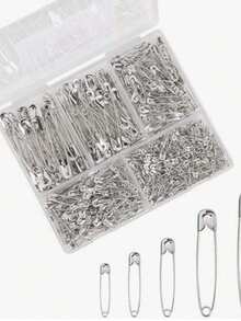 10/150pcs Multi-Size Metal Safety Pins, 5 Sizes (Including 19mm, 27mm). Durable And Easy To Use. Suitable For Clothing Repair, Crafts, Document Organization, Decoration, Brooches, Badges And Keychains. Perfect For Daily Use, Valentine's Day And Weddings - Multi-color - View 1