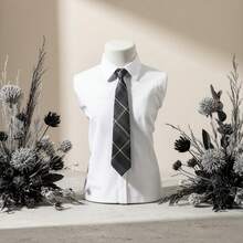 1pc Plaid British Style Tie, Versatile Fashion Accessory - Multicolor - View 5