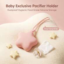 1pc Star-Shaped Silicone Storage Bag, Portable Hanging Design. Made Of High-Quality Material, Easy To Clean. Can Be Hung On The Side Of A Backpack For Convenient Storage Or Used To Organize Small Items In A Stroller, Pacifier Storage Essential, Suitable For Pacifiers, Earphones, Lipsticks, Convenient For Carrying Essentials. - Multicolor - View 5