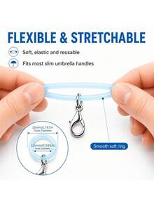 1/10/20pcs 2-In-1 Silicone Decorative Hanging Ring With Metal Lobster Clasp, Umbrella Handle Charm Clip, Water Bottle Bag Name Tag Keychain, Multi-Functional DIY Connector Ring Accessories - Multicolor - View 6