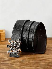 Men's Personalized Buckle Belt, PU Artificial Leather, 47-Inch Large Size, Business Casual, Multi-Color Metal Buckle Belt - Multicolor - View 8