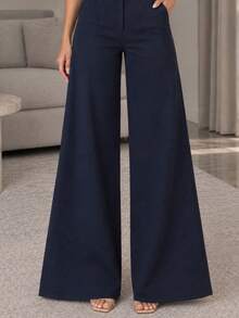 Women Pants - Navy Blue - View 3
