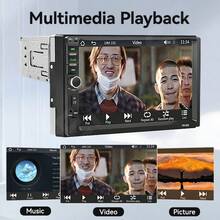 7吋單DIN汽車音響，有線 Apple CarPlay 與 Android Mirror-Link，MP5 多媒體汽車收音機，藍牙 FM USB AUX，12V 汽車主機 - 主機 + 8顆LED方形後視鏡頭 - 查看 10