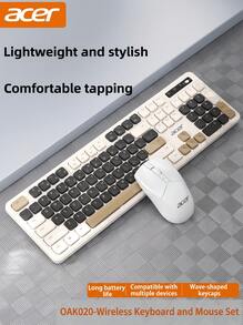 Acer Kombo Keyboard dan Mouse Nirkabel OAK020: Keyboard dan Mouse Nirkabel 2.4G, Keyboard Ergonomis Tahan Percikan Air, Mouse Optik 1600 DPI, Paket Perlengkapan Kantor untuk Desktop/Laptop - View 4