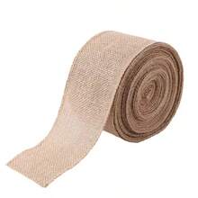 Wired Burlap Ribbon Roll (Christmas/Rustic Style) | 1/2/3 Inches X 4 Yards, Linen-Texture Fabric; Ideal For Arts & Crafts, DIY Projects, Event Decor, And Making Bows Or Wreaths - View 8