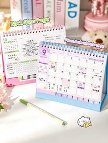 2027 New Desktop Calendar, Highly Attractive Vertical Monthly Calendar Desk Decor Ornament, Office Supplies Multifunctional Self-Discipline Check-In Planner, Minimalist Gradient Color Calendar - Single Piece - View 8