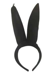 1pc Halloween Satin Personalized Holiday Party Rabbit Ear Headband, Suitable For Holiday Dress Up - Black - View 7
