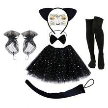 Women's Halloween Costume, Black Cat Costume Set With Cat Ear Headband Bow, Halloween Cosplay Outfit, Suitable For Teens 14+ - Multiple Styles - View 8