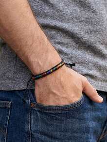 diffone Fashion Handmade Braided Rope Bracelet Minimalist Adjustable Bracelet For Men Armband Jewelry - Men's Woven Bracelet - View 5