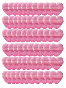 10/20/60pcs Heart-Shaped Velvet Cotton Makeup Pads, Suitable For Contouring, Eye And Eye Corner Areas, Foundation Blending, Suitable For All Skin Types - Pink - View 5