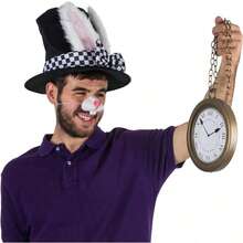Halloween White Rabbit Costume Accessories Party Supplies 1pc Clock Necklace, Hip Hop Rap Style Clock Necklace, Suitable For Party Costume Props (Product Is For Decorative Purposes Only, No Actual Function) - Multicolor - View 2