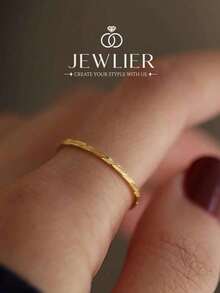 1pc Minimalist Square Chain Ring, Exquisite Women's Jewelry Gift - Checkered Soft Chain Ring - View 2
