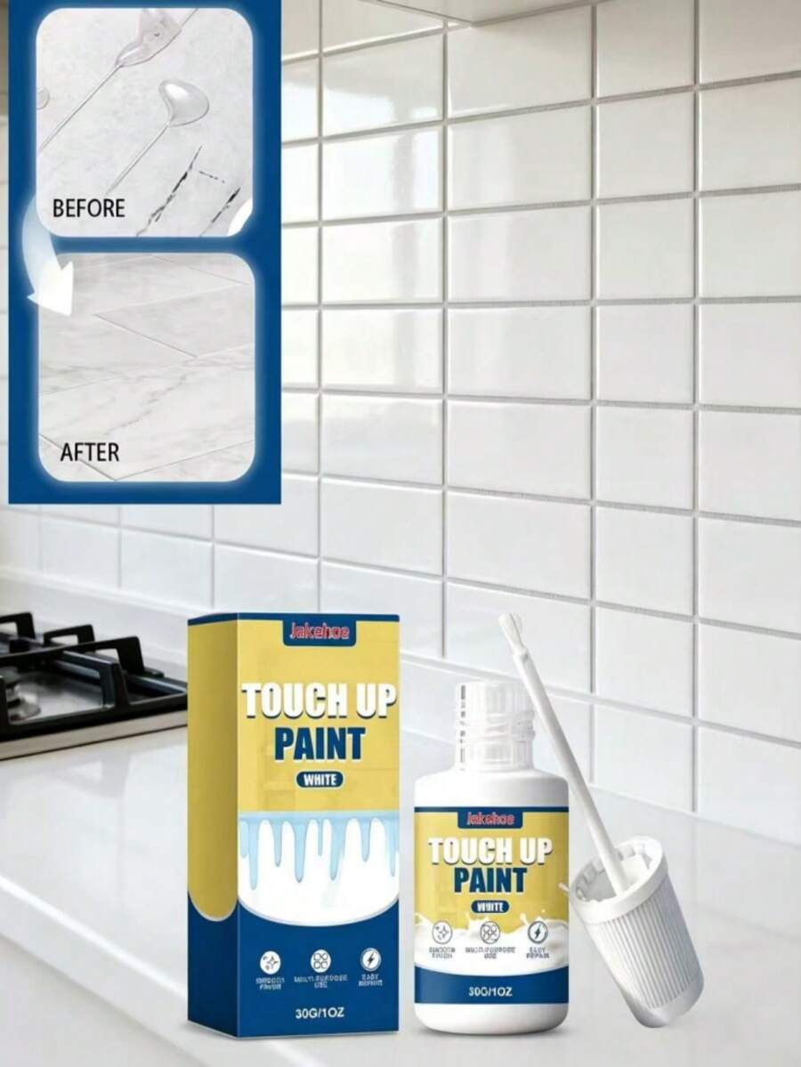 jakehoe White Tile Repair Paint, Waterproof Coating Paint For Aesthetic Repair, Multi-Functional Renovation And Coverage, Waterproof And Moisture-Proof Film, Suitable For Kitchen And Bathroom, Gift For Family And Friends