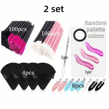 428/214pcs Disposable Makeup Tools Set, Includes Palette, Eyelash Brush, Lip Brush, Hair Clips (Random Color) And Storage Box. This Set Covers Various Makeup Brushes And Makeup Tools. - Multicolor - View 11