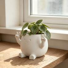 1pc 3D Printed Cartoon Character Flower Pot, High-Quality Plastic Material, Cute Character Design, Suitable For Money Tree, Succulents And Other Plants, Can Also Be Used As Pen Holder, Suitable For Art Lovers, Flower Enthusiasts, Home Decorators, Birthday Gift - Multicolor - View 5