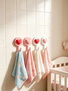 4/1pc Cartoon Cute Tulip No-Drill Storage Hooks, Multi-Purpose Towel And Hair Accessory Hooks, Suitable For Bathroom And Shower - Multicolor - View 7