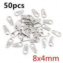 50pcs Stainless Steel Small Charms Pendants For Extension Tail Chains Pendant DIY Jewelry Making Findings Accessories Necklace Bracelet - Steel - View 30