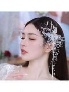 1pc Rhinestone Headpiece For Ball, Banquet, Bridal Wedding Hair Styling, Women And Girls Hair Accessory Hair Comb - Multicolor - View 2