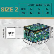 1pc Thick Non-Woven Fabric Art Famous Painting Cat Collection Printed Double Handle Zipper Storage Box Large Capacity Multifunctional Home Storage Basket Suitable For Bedroom Dorm Bathroom Can Be Used As Laundry Bask - Multi-color - View 14