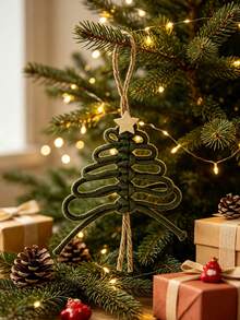 1/4/8pcs Lace Christmas Tree | Gift Tags | Green Christmas Decor | Advent Candle Decoration | Small Gifts | Souvenirs, Christmas Tree Hanging Decoration - Multicolor - View 5