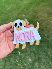 Label Tas Anjing Hantu yang Dipersonalisasi, Keranjang Boo Anjing Hantu, Label Nama Halloween Kustom, Label Tas Trick or Treat, Label Keranjang Boo - Tag Anak Anjing Hantu - View 7