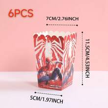 6pcs/12pcs/24pcs Anime Cartoon Theme Party Candy Boxes, Theme Party Gift Boxes, Candy And Cookie Boxes, Party Gift Bags, Party Gift Boxes, Suitable For Birthday Party, Candy And Popcorn Box Decoration, Applicable For Back To School Season Party, Holiday Essential Party Supplies - Multicolor - View 9