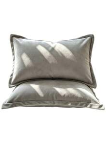 1PC/2pcs Velvet Solid Color Pillowcase, Soft Cozy Plush Pillow Cover For Bedroom Decor, 1PC - Dark Grey - View 10