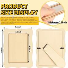 DIY Laser-Cut 6-Inch Wooden Rectangular Photo Frame With Hand-Painted Wavy Design - Holiday Gift - Multicolor - View 6