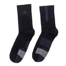 Under Armour UA Curry Series | Thickened Terry Cloth Shock-Absorbing High-Elastic Knitted Unisex Basketball Mid-Calf Professional Sports Socks - Black - View 3