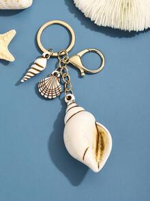 DIY Handmade Hot-Selling New Creative Ocean Creature Realistic Acrylic Shell & Conch Keychain, 1pc Beach Vacation Series Cute Ocean Style Heart Shell & Conch Keychain Pendant, Women's Bag Keychain Charm, Event Gift, Suitable For Daily Use, Gift For Best Friends - Multicolor - View 9