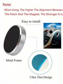 /2pcs Car Round Magnetic Phone Holder, Strong Magnetic Suction, Multi-Angle Adjustable, Dashboard Adhesive Installation, Convenient For Driving Navigation And Calls, Doesn't Block Driver's View, Magnetic Design, Quick Phone Attachment And Removal, Practical Car Navigation Accessory - Multicolor - View 10