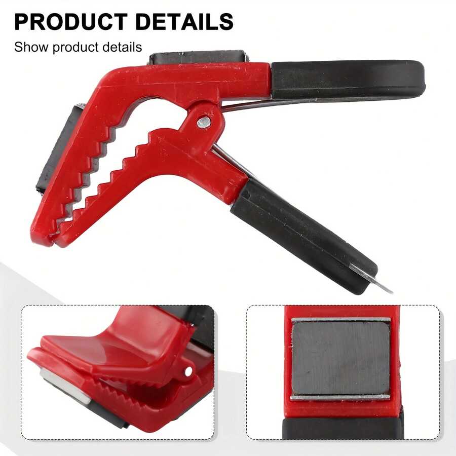 1pc-[With Can Opener]Magnetic Paint Brush Holder Clip Double-Sided Magnetic Brush Rack Paint Tool Clip Can Clamp Edge Durable Plastic Brush Storage Gadget Red/Blue Optional, Manual Tool.