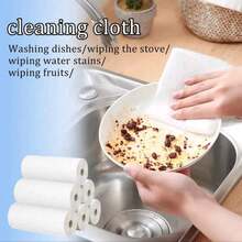 100/50pcs Washable Kitchen Paper Towels, Disposable Cleaning Wipes, High Absorbency, Non-Greasy, Roll-Up, Random Pattern, Suitable For Kitchen, Car, Living Room, Bathroom, Bedroom And Other Places, Essential For Kitchen Cleaning, Also Suitable For Kitchen Decor. Weekly Disposable Cloths, Reusable Microfiber Towel Rolls, Tear-Off Cleaning Wipes, Washable Microfiber Car Soft Cleaning Cloths, Multi-Functional Absorbent Cleaning Wipes, Rags, Kitchen Cloths, Wet Towels, Cleaning Supplies, Suitable For Party And Holiday Cleanup, Great Gift - Multicolor - View 3