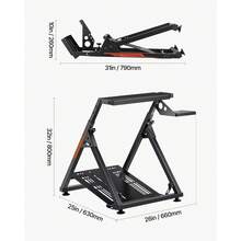 Racing Wheel Stand, Adjustable & Foldable Simulator Stand For Logitech G923 G920 G29 G27, Thrustmaster T300RS TX F458 T500RS T3PA-PRO(F1/GT) Gaming Cockpit,Pedals Simulator NOT Included,Compact - G923 G920 G29 G27,  T300RS TX F458 T500RS T3PA-pRO(F1/GT), Compact - View 11