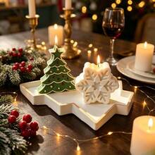 SILIKE LUFEI 3pcs Resin Silicone Mold Christmas Snowflake & Christmas Tree & Christmas Tree Tray Set Decor Mold, Suitable For Making Epoxy Resin, Plaster, Candle, Aromatherapy Products, Home Decor Display Silicone Mold - Silicone Mold - View 5