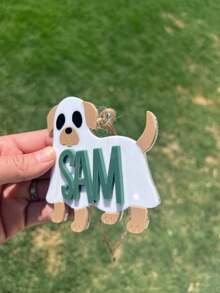 Label Tas Anjing Hantu yang Dipersonalisasi, Keranjang Boo Anjing Hantu, Label Nama Halloween Kustom, Label Tas Trick or Treat, Label Keranjang Boo - Tag Anak Anjing Hantu - View 8