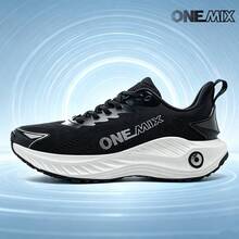 ONEMIX Fashion Sports Casual Running Shoes, Comfortable Shock Absorption, Low-Top Thick Sole, Anti-Slip, Wear-Resistant - Tree Shadow Black - View 12