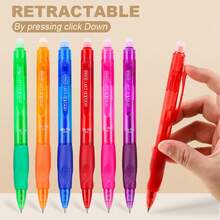 12pcs Colorful Erasable Gel Pen Set, 0.5mm Fine Tip Cute Side-Click Pens, Suitable For Writing, Drawing, Planner, Office And School Supplies, Make Mistakes Disappear Anytime, Back To School Stationery - Multi-color - View 5