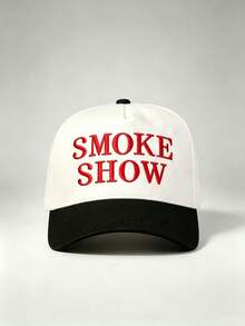 1pc Two Tone Men's Hats SMOKE SHOW Embroidered Baseball Cap Adjustable Design Perfect For Outdoor Activities Hiking Sun Protection And Everyday Wear - Multicolor - View 14