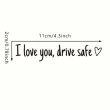 2pcs I Love You Drive Mirror Decal, Rearview Mirror Car Decals For Women, Vinyl Decal - A - View 3