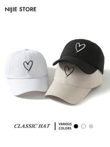 1pc Women's Fashion Heart Pattern Printed Baseball Cap, Heart Design Couple Baseball Cap, Adjustable Lightweight Comfortable Baseball Cap Trucker Hat Sun Protection Multi-Functional Classic Baseball Cap, Suitable For Daily Wear, Dating, Street Appearance, Commuting And Other Occasions - Love - View 8