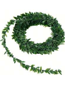 1PC 7.5 M 2.95 Inch Garland Foliage Green Leaves Artificial Wreath Fake Vine For Wedding Party Wall Crafts Home Decor - Green 1 - View 4