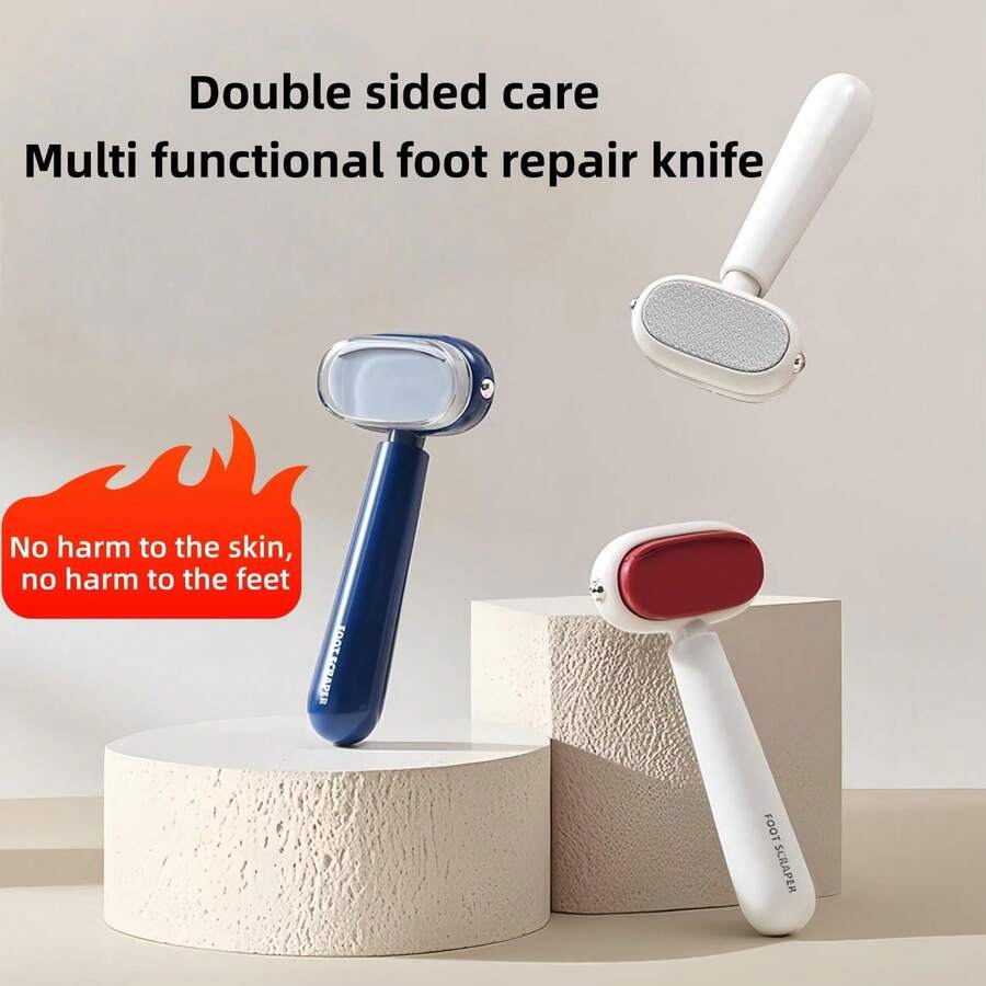 1pc Double-Sided Foot Care Tool, Replaceable Blade Dead Skin Remover, Portable Manual Foot Exfoliating Tool, Suitable For Thick Hard Cracked Skin, Foot Care Tool - Multiple Styles - View 1