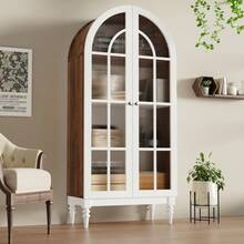 Sideboard Made Of Wood With Doors Farmhouse White - White - View 1