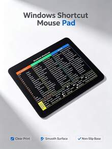 1 Pc Shortcut Reference Mouse Pad, Non‑Slip Rubber Base Mouse Mat With Excel Word Windows Hotkey Cheatsheet, Waterproof Smooth Surface Desk Mat, Office Work Efficiency Helper, Computer Laptop Gaming Mouse Pad For Student Office Workers - View 8