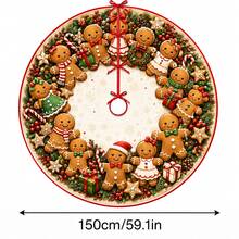 1 buah Alas Pohon Natal Motif Manusia Kue Jahe, Dekorasi Liburan Warna Elegan, 5 Ukuran, Hadiah Liburan Unisex, Cocok Untuk Dekorasi Rumah dan Pesta Natal - Mengumpulkan Hadiah Kue Jahe Pohon Natal - View 11