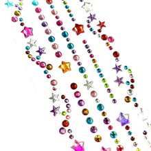 2/1pc New Hair Rhinestone Stickers, Multiple Styles Of Self-Adhesive Rhinestone Stickers, Holiday And Party Hair Accessories - Multicolor - View 2